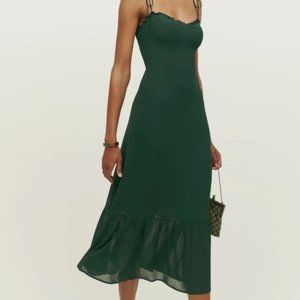 Reformation Enya Dress in Forest - Size 8